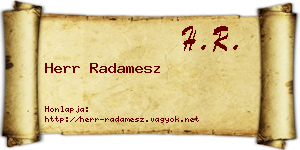 Herr Radamesz névjegykártya
